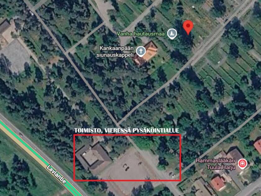 kartta hautausmaan toimisto